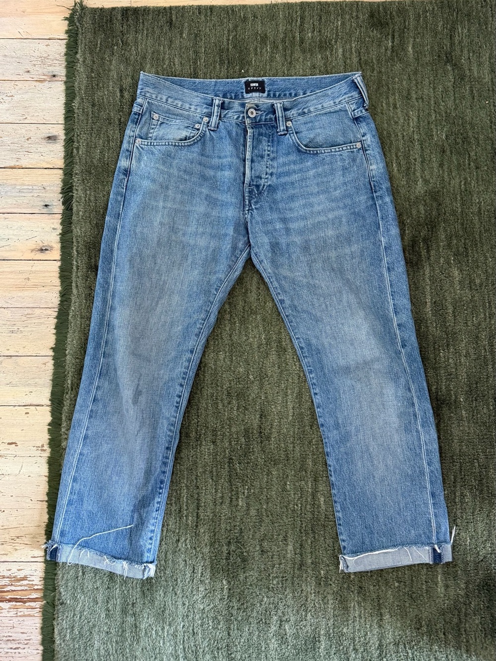 Edwin Faded Blue Straight-Leg Jeans